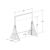 Azar Displays Acrylic Plexiglass Shield PPE 20"x20" Adjustable w/ Support Stands, PK2 179770-187